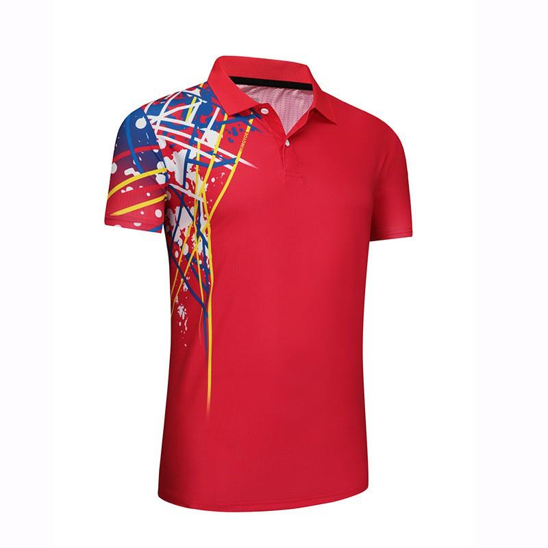 Unisex Badminton Tennis Volleyball Running Polo Shirt Set With Custom Print Sportswear Team Competition