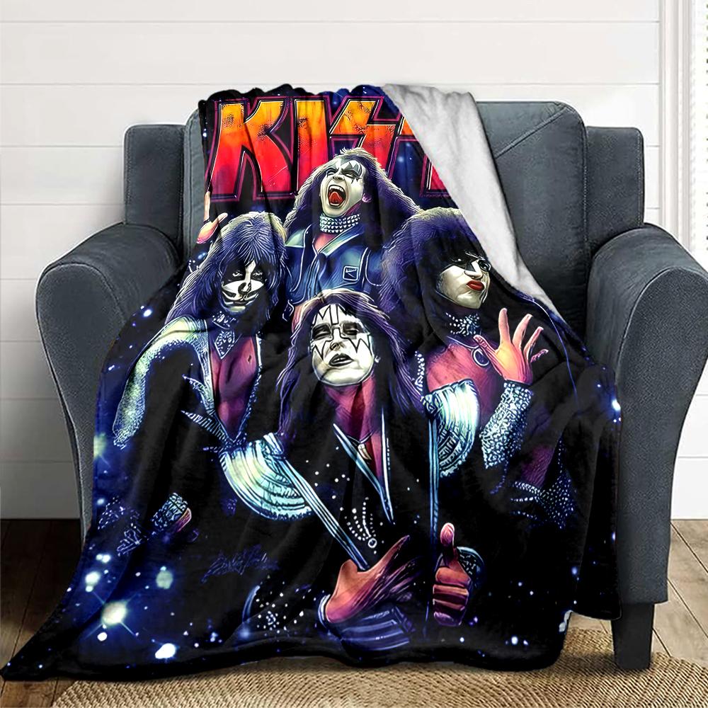 Kiss Band Galaxy Blanket Soft Throw Blanket For Home Bedroom Bed Sofa Travel Office Solid Christmas Blanket