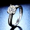 Simulation Mozzarella Diamond Ring, Female Zircon Micro-inlaid Open Ring, Dovetail Bull Head Ring, One Carat Ring.