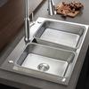 ZISIZ Kitchen Stainless Steel Deepened Basin-in-Basin