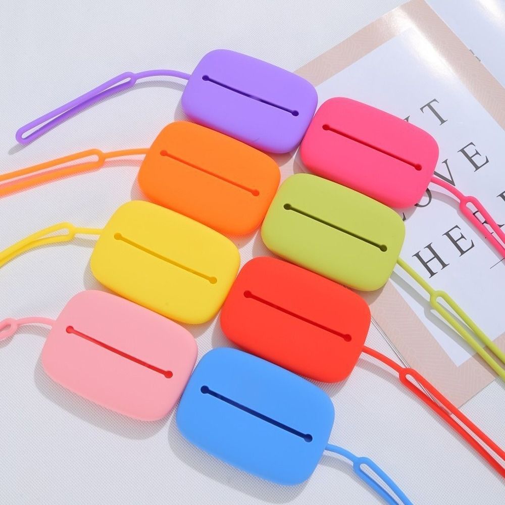 Однотонный простой кошелек для монет Маленький картхолдер Обложка для студенческого проездного Силиконовый держатель для карт Уличный