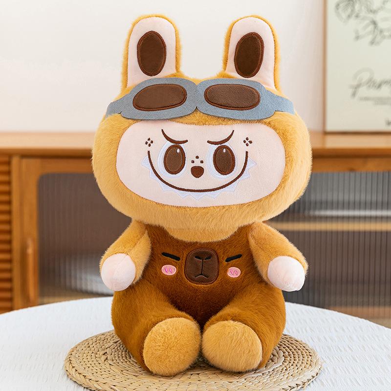 Capybara Plush Toy Overalls Doll Cartoon Throw Pillow Children's Accompanying Gift
