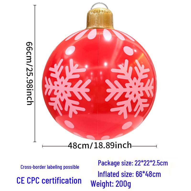 Надувной уличный рождественский шар-фонарь для украшения двора