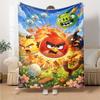 Angry Birds Theme Printed Blanket - Perfect for Couch, Bed, Travel & Outdoor Use | Machine Washable, Cozy & Durable.