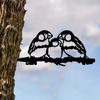 1pc Bird Family Metal Art Garden Signs - Cut Metal Sign A Metal House Sign forHome Garden Yard Art Patio and Outdoor Decorations