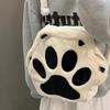 Paw Shape Cats Backpack Plush Large Capacity Embroidered Shoulder Bag Students