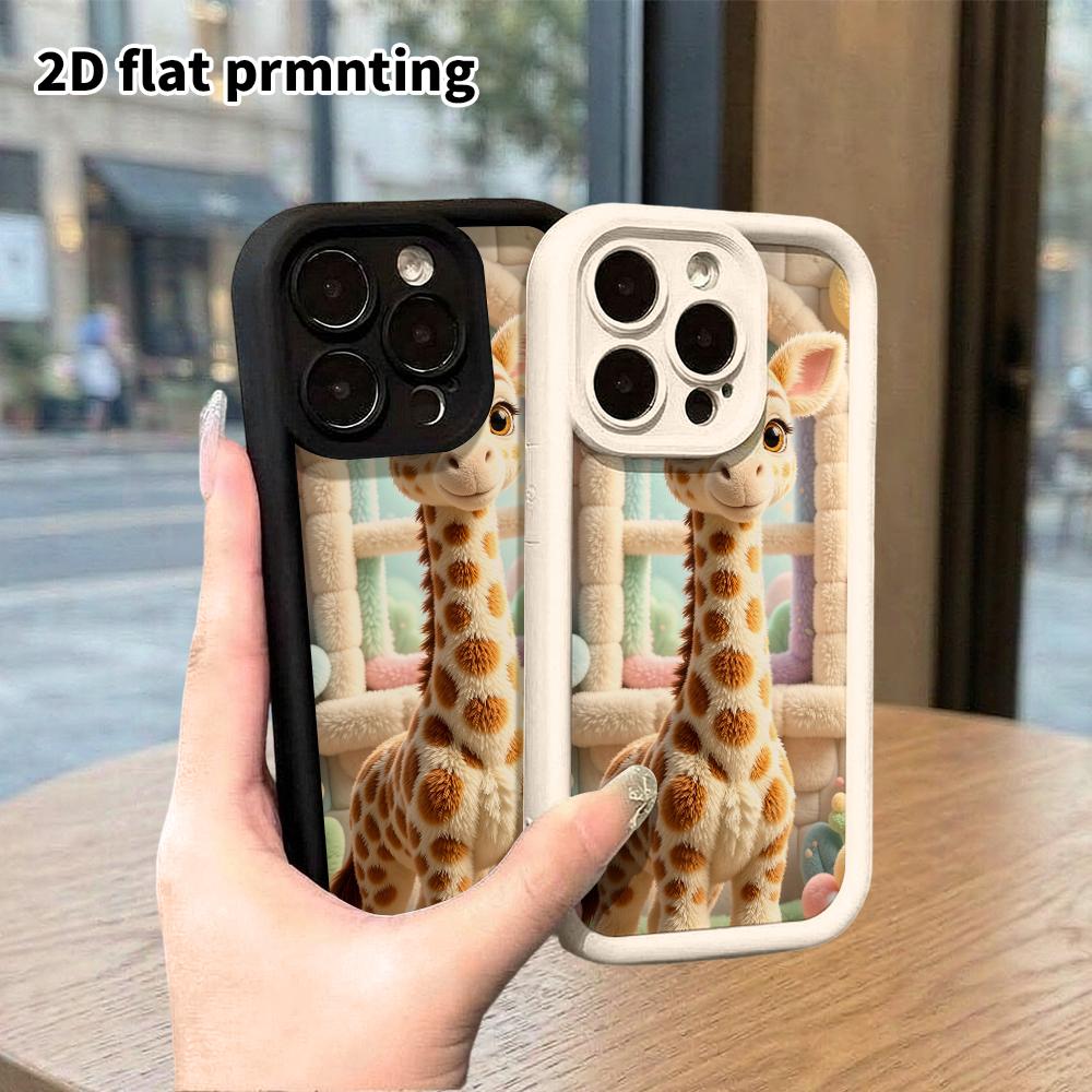 Phone Case: 2D flat, suitable for iPhone 18 17 16 15 14 13 12Pro protective case, baby giraffe, perfect Christmas and Halloween holiday gift