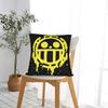 Heart Pirate Luffy Anime Throw Pillow Cover Polyester Cushions For Sofa Vintage Pillowcase