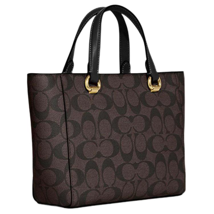 Coach Alice 21 Zipper Closure Multi-Functional Pocket Signature Coated Canvas And Smooth Leather Shoulder Crossbody Tote Bag Small CA613-IMAA8