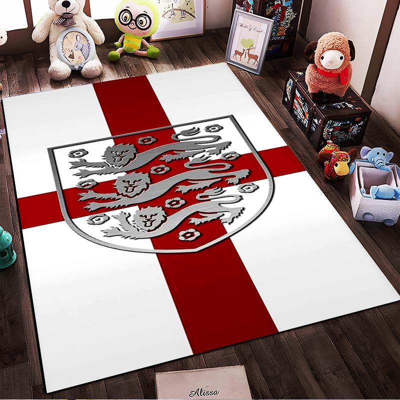 England Flag with Three Lions Emblem Design Rug Non-slip rug suitable for living room and bedroom sofas sofas
