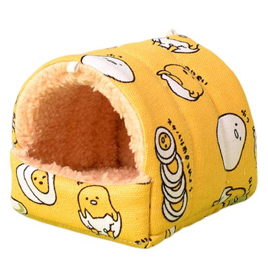 Гнездо для хомяка Теплый милый мультяшный узор Домик для морской свинки Уютное убежище для хомяка