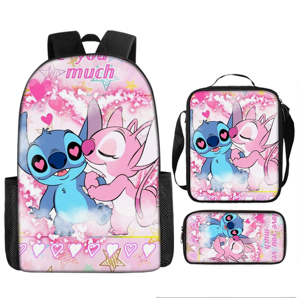 New animation cartoon stitc three-piece schoolbag, primary and secondary school backpack, backpack