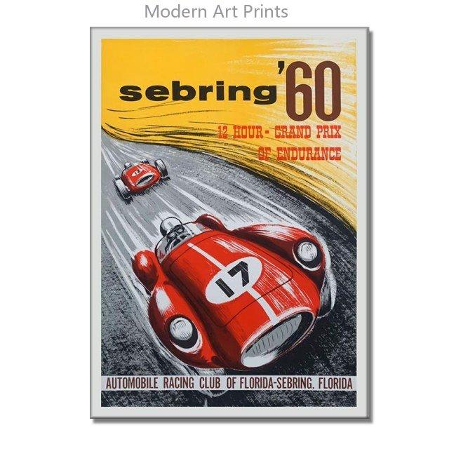 24 часа Ле-Мана Холст Постеры Принт Фотографии спортивных автомобилей Винтажные Картины для настенного искусства для декора дома, гостиной, бара Без рамы