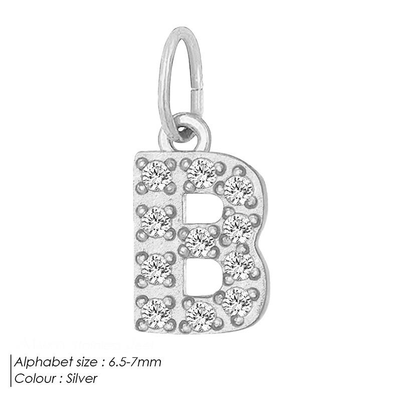 Европейская и американская подвеска-буква из нержавеющей стали, полностью инкрустированная бриллиантами, с вариантами ожерелья и браслета из циркония для самостоятельной сборки