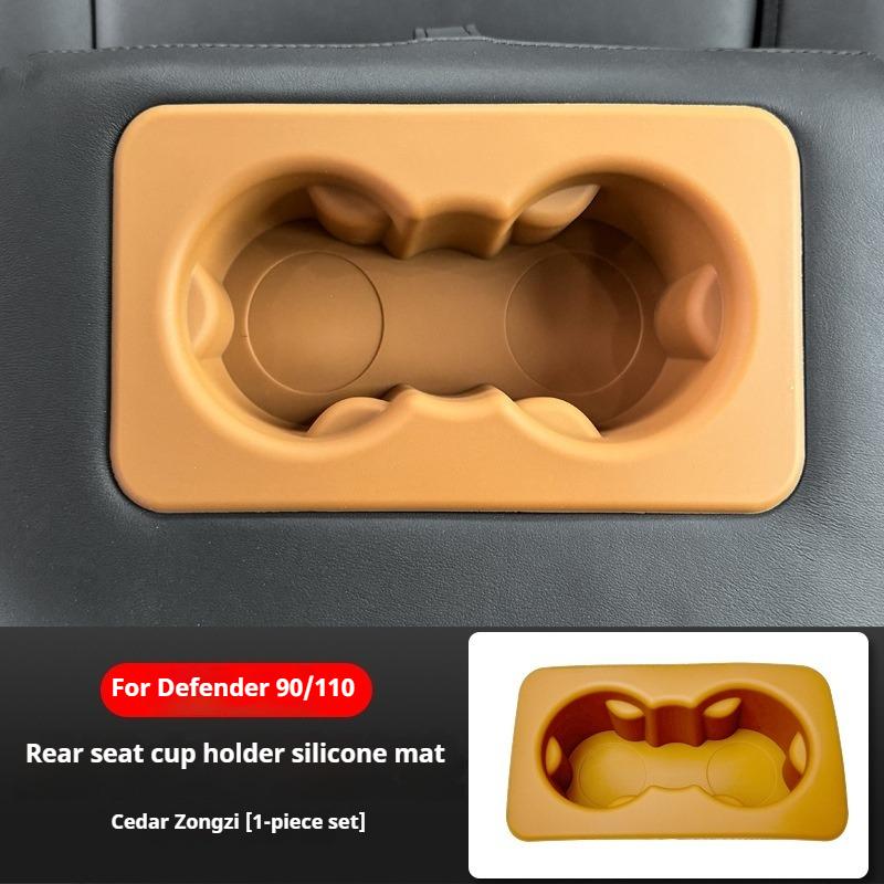 For Land Rover Defender 90 110 2022-2025 Car Central Console Silicone Wireless Charging Pad Cup Holder Rear Armrest Cup Coaster