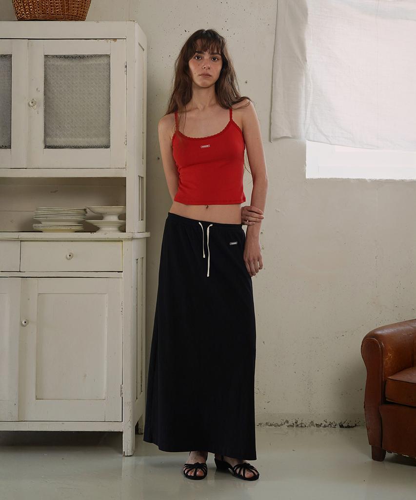 Without Summer Jersey Long Skirt_Black