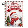Holiday Stationery for Students Holographic Christmas Gift Card Book, 7x5 Spiral Bound Keepsake Booklet, 10-Page Money Envelopes Cash Greeting Bolder