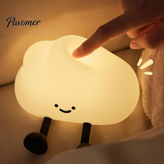 Holiday Present for Friends Cloud Night Light, Cute Silicone Nightlight Baby Toddler, Rechargeable LED Nursery Lamp with Durable Fall Resistant Timer,