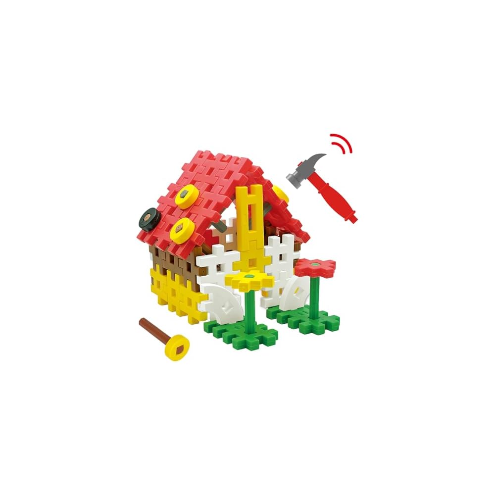 Gakken New Block 350 Piece Set with 2 Hammers for Ages 2 and Up Educational Building Toy