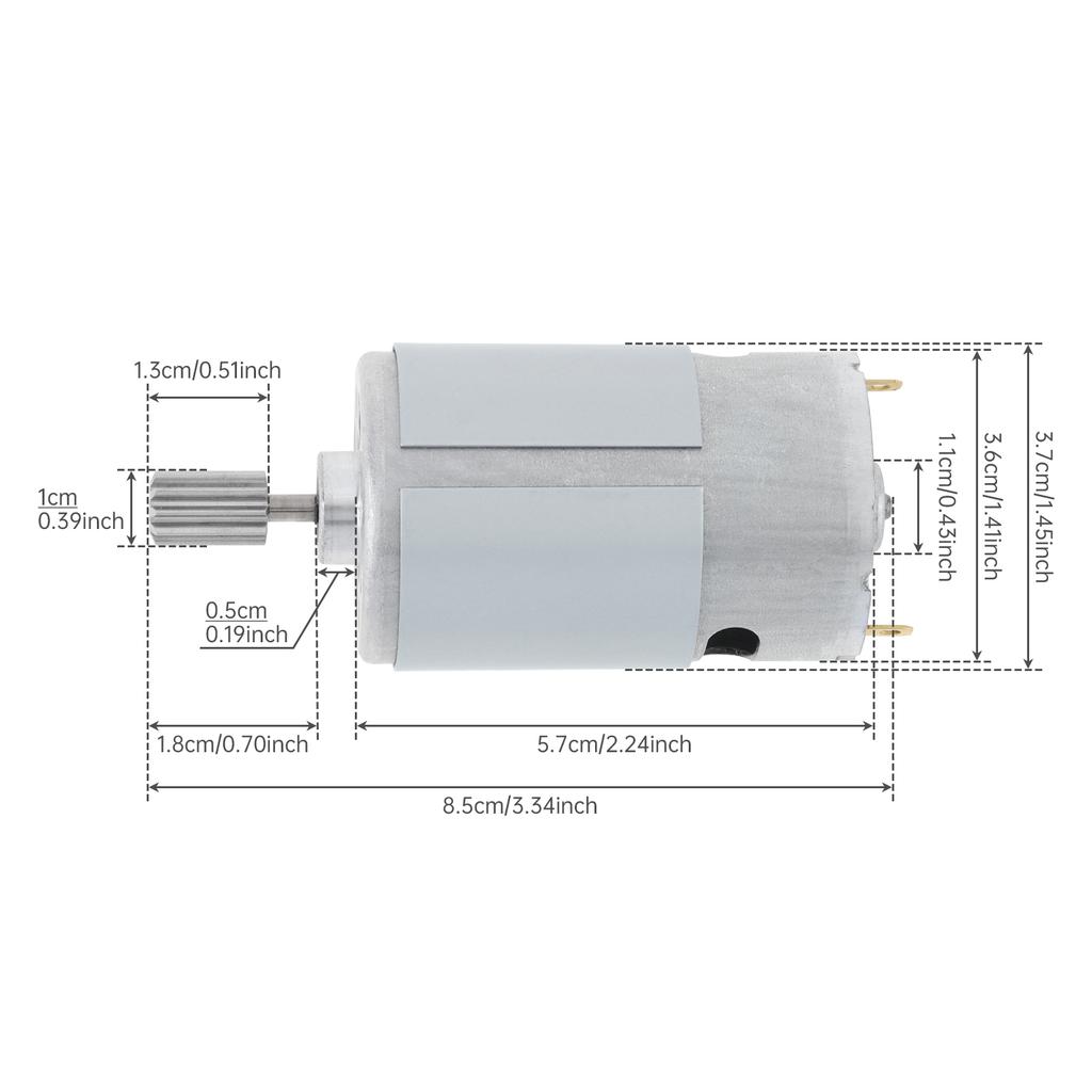 RS550 24V 25000RPM High Speed DC Motor 10 Teeth Gear 10x13mm Electric Ride On Vehicle Upgrade Replacement