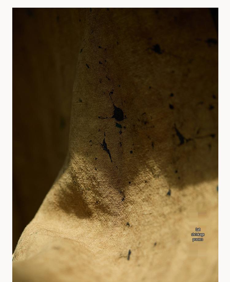 Осенний безрукавный топ из льна с пятнистой текстурой, вдохновленный оригами