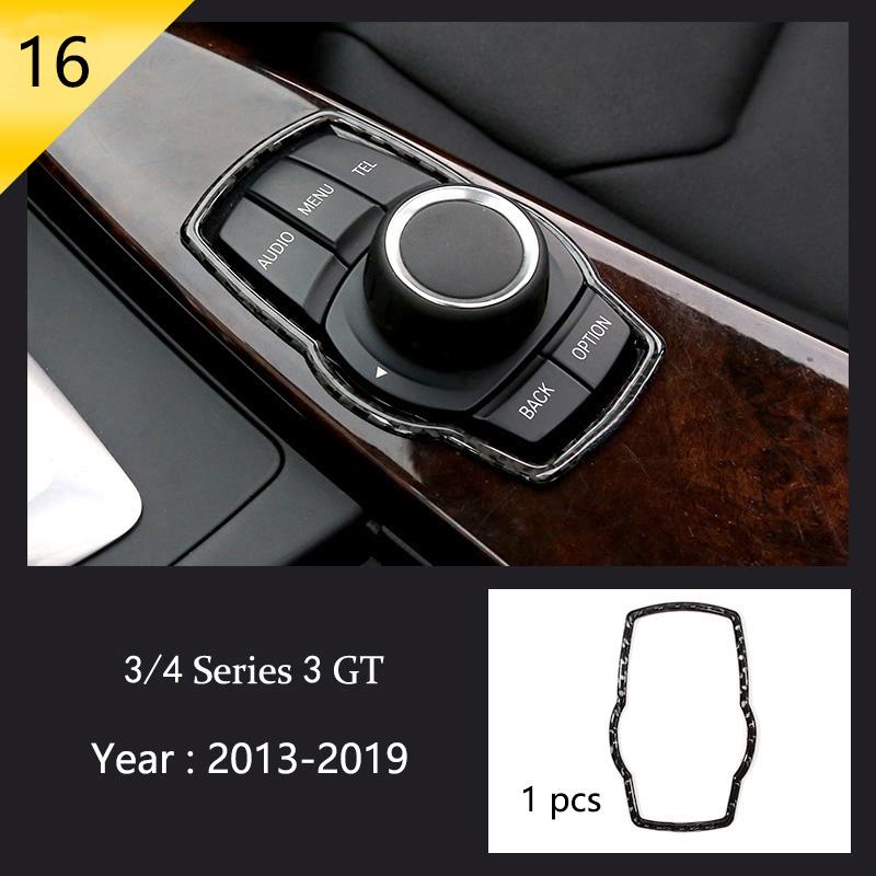 Car Styling Carbon fiber interior button panel Decoration Cover Trim Sticker frame For BMW 3 Series F30 3gt F34 F32 Accessories