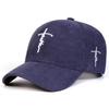 Baseball Corduroy Stitching Embroidered Cross Lettering Alphabet Neutral Gender Women  Men For Caps Spring And Autumn Outdoor Adjustable Casual