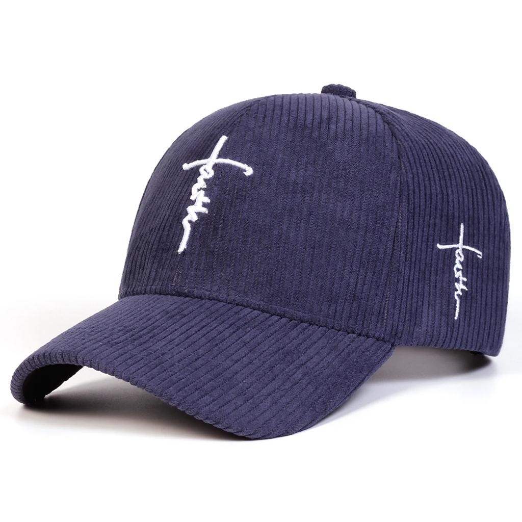 Baseball Corduroy Stitching Embroidered Cross Lettering Alphabet Neutral Gender Women Men For Caps Spring And Autumn Outdoor Adjustable Casual