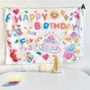 Kawaii С Днем Рождения Фон Гобелен Ткань Девочки Общежитие Детская Комната Украшение Стены Мультфильм Домашний Декор Вечеринки