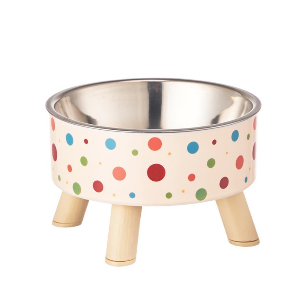 Миска для кошачьего корма с узором в горошек, нескользящая, контейнер для воды, миска для кормления питомца, зоотовары
