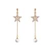 Avance Star Pearl Earrings Gold Ladies Cute Gorgeous (Earrings)