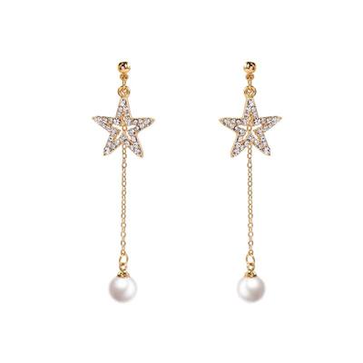 Серьги Avance Star Pearl, золотые, женские, милые, великолепные (Серьги)