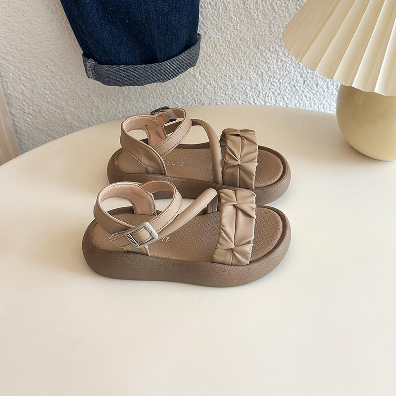 Детские и для девочек 2025 сандалии с открытым носком темпераментные летние новая мода корейская версия принцесса милые универсальные в иностранном стиле сандалии