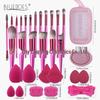 33-Piece Soft Makeup Brush & Beauty Sponge Set - Includes Eyeshadow & Foundation Brushes