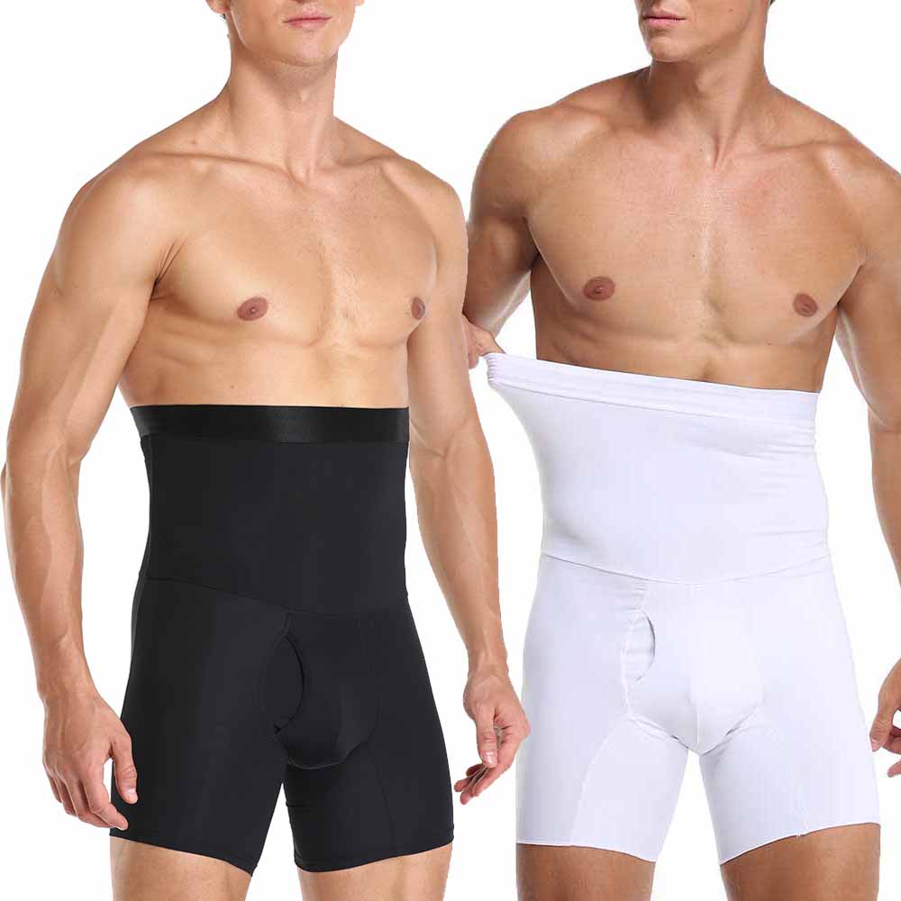 Men Shapewear Tummy Control Slimming Shorts High Waist Training Compression Body Shaper Abdomen Underwear Boxer Briefs