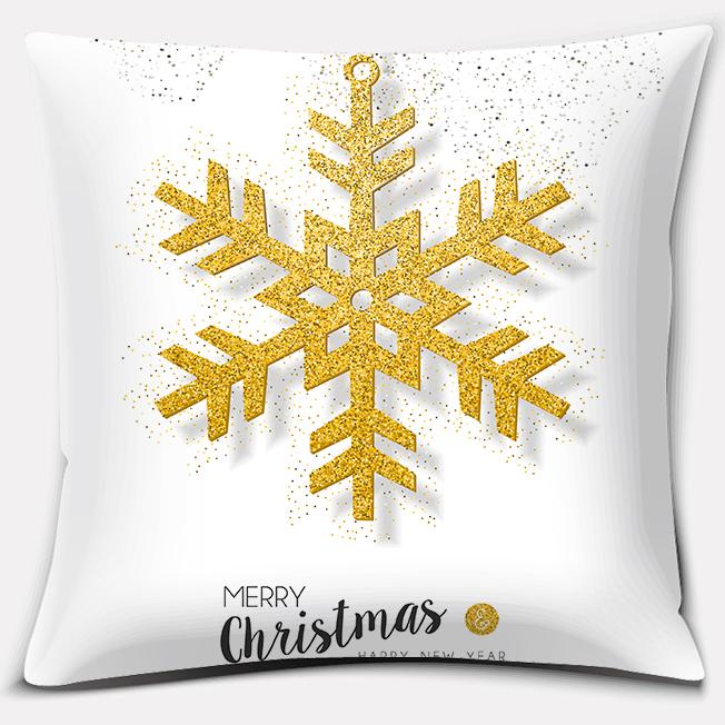 Золотая рождественская декоративная подушка для подарка на домашний офис, спальню, диван, автомобиль, чехол для подушки