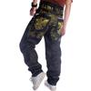European And American Original Straight Leg Pants Embroidered Flower Street Dance Skateboarding Trend Men'S Loose Hip-Hop Denim Pants Large Size
