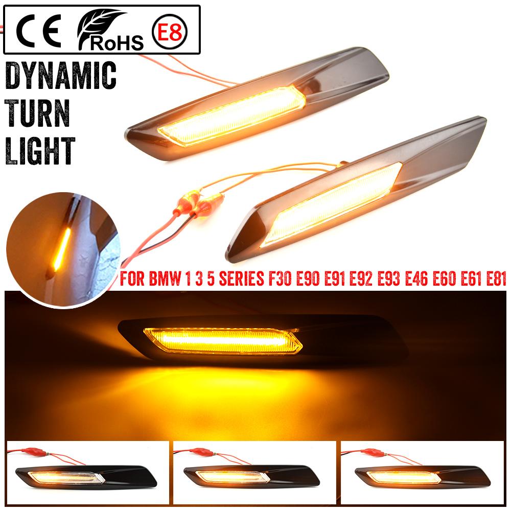 Side Marker Lights Blinker LED Turn Signal Sequential Fender Indicator Lamp For BMW 1 3 5 Series F10 F30 E90 E91 E46 E60 E61