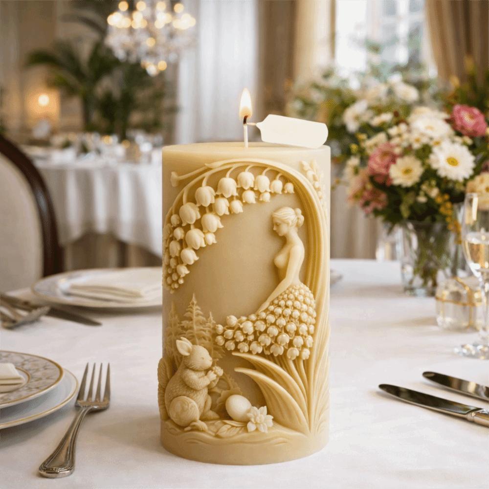 Reusable Silicone Candle Mold 3D Pillar Candle Mold Flower Girl Candle Mold  DIY Crafting