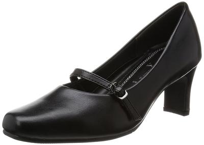 Туфли на каблуке с квадратным носком Romeo Valentino, обхват стопы 3E, искусственная кожа PU, VB3301 Черный см 3E 6,5 см Женские 23,5