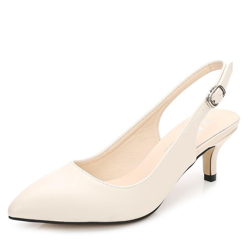 Pointed High Heels Sandals Women Shoes with Empty Buckle At The Back of The Toe Platform Sandals Large Size 45