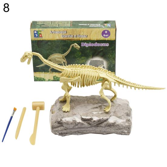 Dinosaur Fossil Skeleton Excavation Dig Up Kit DIY Assembly Educational Kids Toy