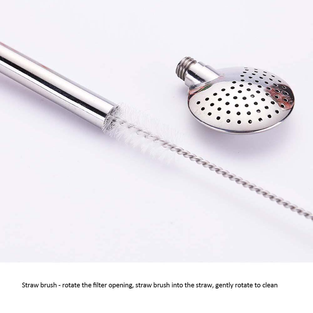 Соломинка из нержавеющей стали, ложка, чайный фильтр, соломинка, многоразовый чайный инструмент, моющийся аксессуар для бара