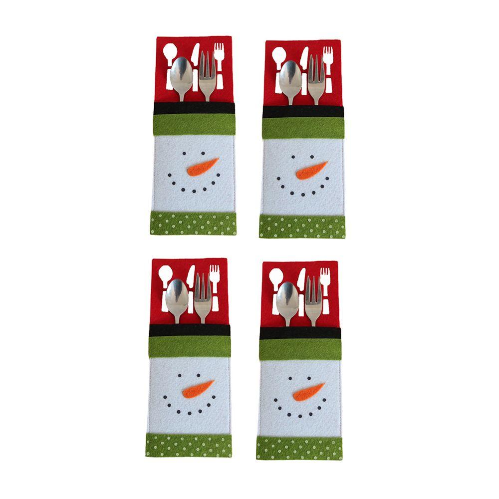 Pocket Xmas Tree Christmas Knife Fork Holder Table Decorations Tableware Organizer Cutlery Bag