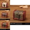 Retro Wooden Jewelry Box With Cover For Desk Storage And Gift Packaging