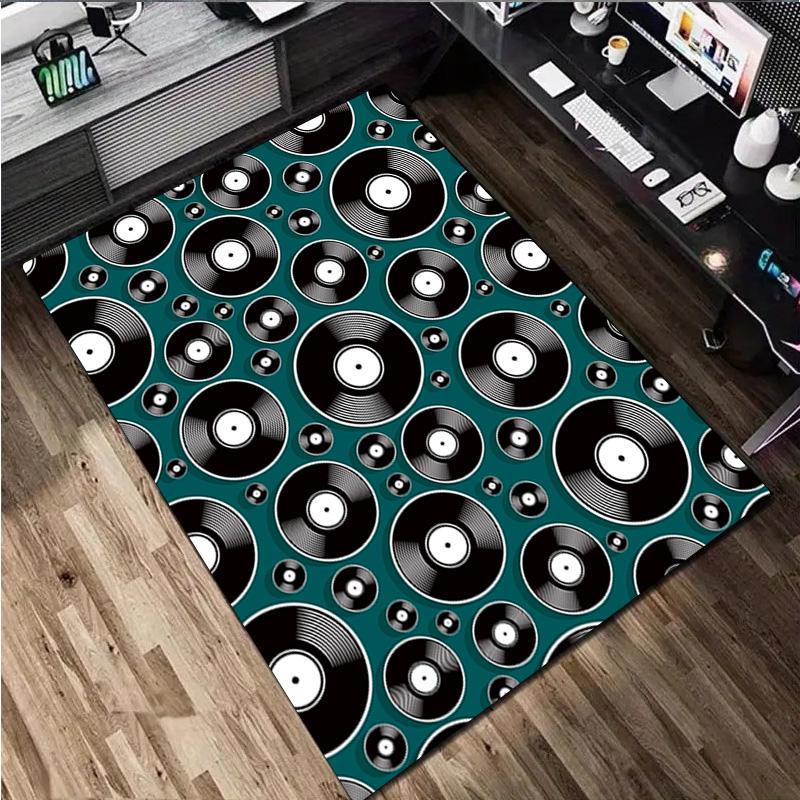1Pc Turntable Print Rug - home decoration Carpet For Living Room Bedroom Flooring Computer Chair Area Rug
