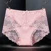 Antibacterial Sexy Lace Underwear Traceless and Breathable Mid Waist Underwear Perspective Hollow Triangle
