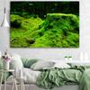 Натуральный зеленый лес свежий мох холст картины настенное искусство зеленое дерево растение искусство постеры и принты для декора гостиной без рамки
