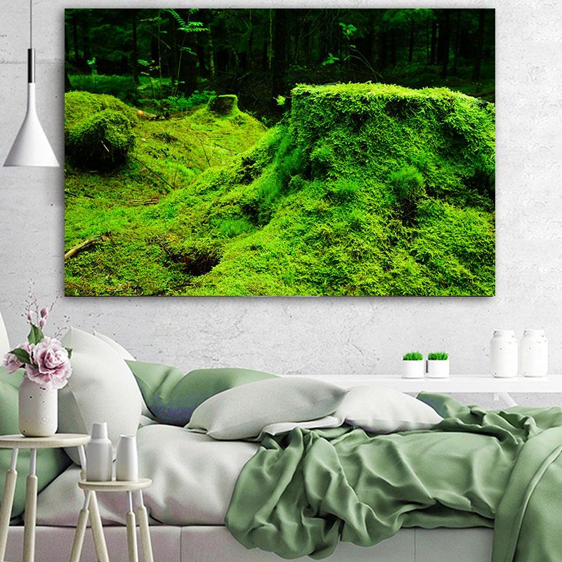 Натуральный зеленый лес свежий мох холст картины настенное искусство зеленое дерево растение искусство постеры и принты для декора гостиной без рамки