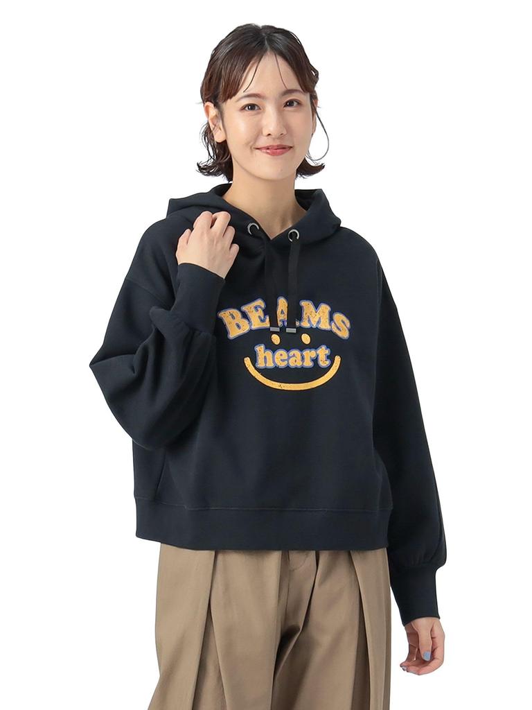 Beams Heart Women's College Smile Hoodie, Black, One Size
